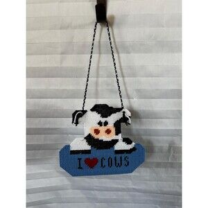 I Heart Cows – Handmade Farmhouse Cow Art, Country Kitchen Wall Hanging